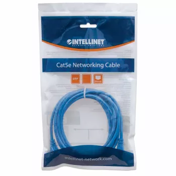 Intellinet Καλώδιο δικτύου Patch, Cat6, 1m, Μπλε, CCA, U/UTP, PVC, RJ45, επιχρυσωμένες επαφές, προστασία γλωττίδας, ενσωματωμένη προστασία από τσακίσματα, εφ' όρου ζωής εγγύηση