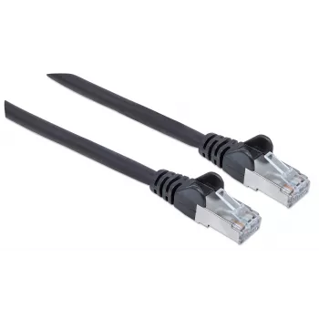 Καλώδιο δικτύου patch Intellinet, Cat6A, 1m, μαύρο, χαλκός, S/FTP, LSOH / LSZH, PVC, RJ45, επιχρυσωμένες επαφές, Snagless, Booted, εφ' όρου ζωής εγγύηση