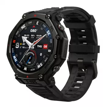 Amazfit T-rex 3 Pro 3,35 cm (1,32 ίντσες) AMOLED 44 mm ψηφιακό 466 x 466 Pixel οθόνη αφής μαύρο Wi-Fi GPS (δορυφορικό)