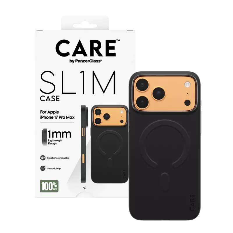 Θήκη κινητού PanzerGlass CARE™ SL1M μαύρη με MagSafe για iPhone 17 Pro Max