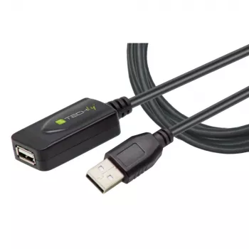 Techly IUSB-REP220TY3 Καλώδιο USB USB 2.0 20 m USB A μαύρο