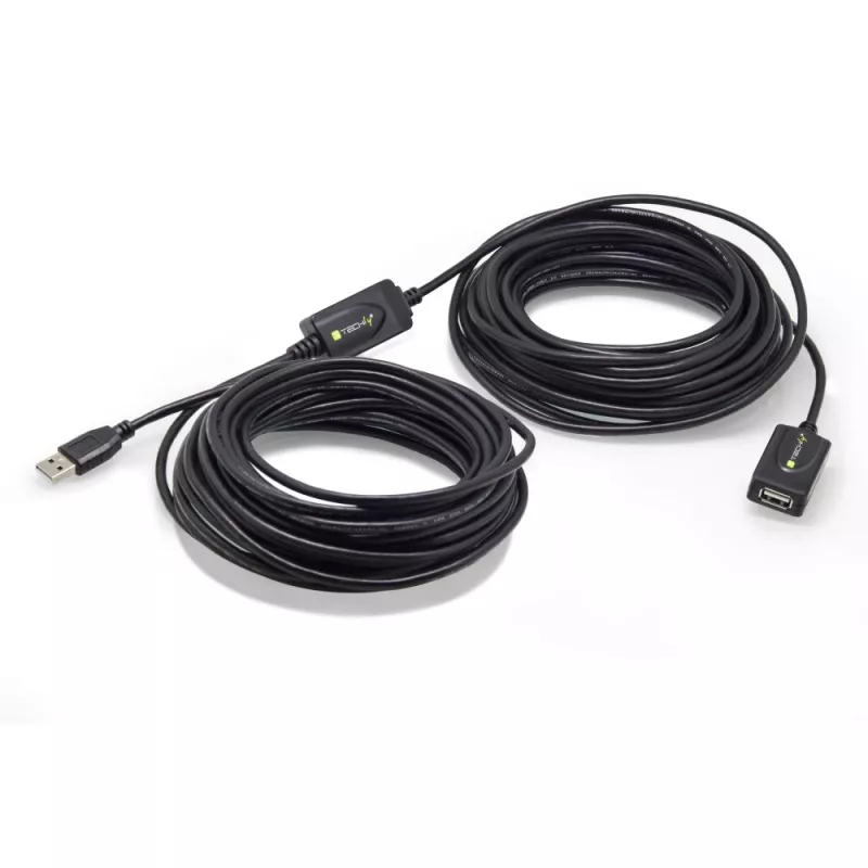 Techly IUSB-REP220TY3 Καλώδιο USB USB 2.0 20 m USB A μαύρο