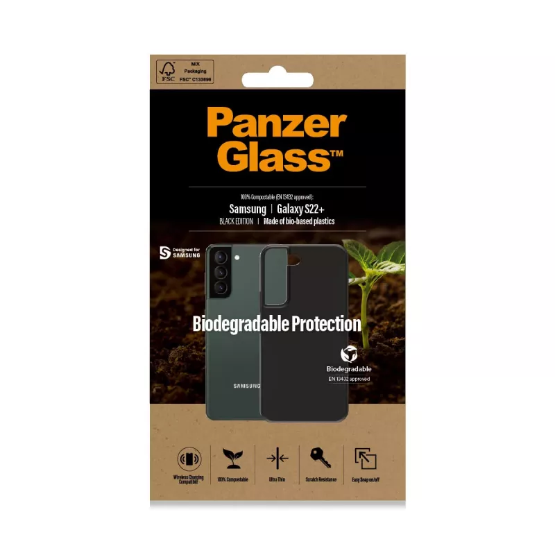 Θήκη PanzerGlass Samsung Galaxy S22 Plus μαύρη βιοδιασπώμενη