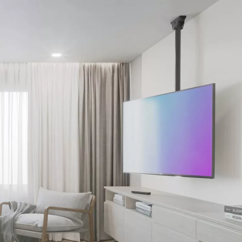 Hama 00220878 βάση οροφής τηλεόρασης, περιστρεφόμενη/με κλίση, ρυθμιζόμενου ύψους, 165 cm (65 ίντσες), VESA 400x400, έως 50 kg