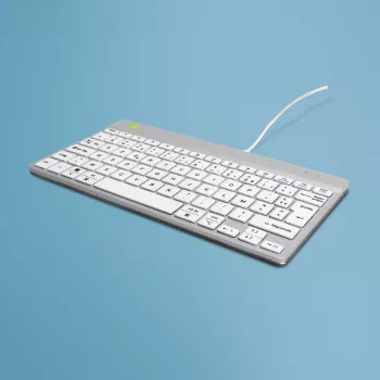 R-Go Tools Εργονομικό πληκτρολόγιο R-Go Compact Break, συμπαγές πληκτρολόγιο με λογισμικό διαλειμμάτων, AZERTY (FR), ενσύρματο, λευκό