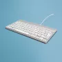 R-Go Tools Εργονομικό πληκτρολόγιο R-Go Compact Break, συμπαγές πληκτρολόγιο με λογισμικό διαλειμμάτων, AZERTY (FR), ενσύρματο, λευκό