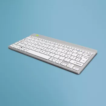 R-Go Tools Εργονομικό πληκτρολόγιο R-Go Compact Break, συμπαγές πληκτρολόγιο με λογισμικό διαλειμμάτων, AZERTY (FR), Bluetooth, λευκό