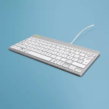 R-Go Tools Εργονομικό πληκτρολόγιο R-Go Compact Break, συμπαγές πληκτρολόγιο με λογισμικό διαλειμμάτων, AZERTY (BE), ενσύρματο, λευκό