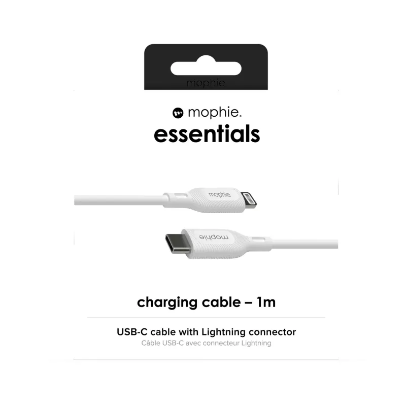 mophie essentials καλώδιο φόρτισης Lightning σε USB-C (1M) λευκό