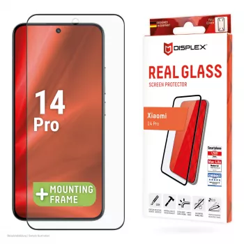 Displayschutz e.v.i. Displex Full Cover (10H) για Xiaomi 14 Pro, σκληρυμένο γυαλί, Eco-Montagerahmen, μαύρο/διαφανές