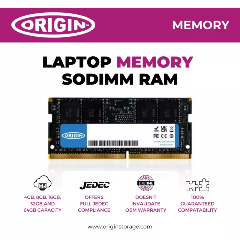 Origin Storage 32GB DDR4 2666MHz SODIMM 2Rx8 Non-ECC 1,2 V