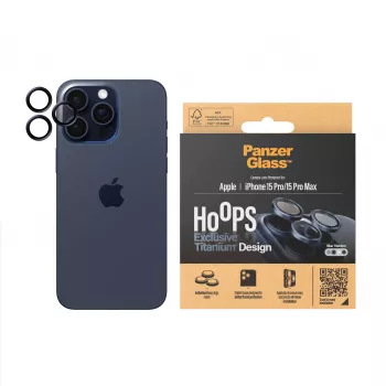 PanzerGlass Hoops Προστασία φακού κάμερας iPhone 15 Pro 15 Pro Max Μπλε Titan Ανθεκτικό σε γρατσουνιές Ανθεκτικό σε κραδασμούς