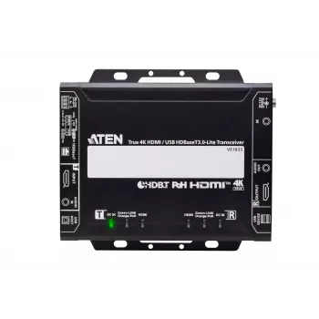 Πομποδέκτης & δέκτης AV ATEN True 4K HDMI/USB HDBT3.0-Lite – 4096×2160 @ έως 40 m, USB Type-A/Type-B, τροφοδοσία συνεχούς ρεύματος