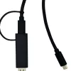 Yealink 330000008024 προσαρμογέας καλωδίου βίντεο 1,2 m HDMI Type-A (Standard) USB Type-C μαύρο