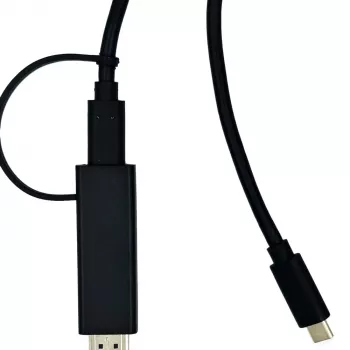 Yealink 330000008024 προσαρμογέας καλωδίου βίντεο 1,2 m HDMI Type-A (Standard) USB Type-C μαύρο