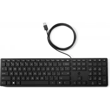 HP Wired Desktop 320K Πληκτρολόγιο — Full-Size USB, μεμβράνης, μαύρο