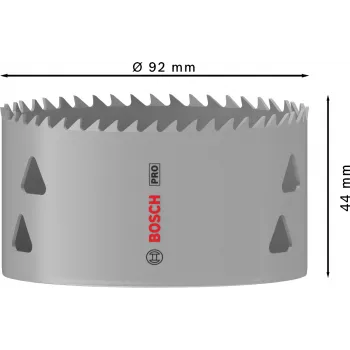 Πριονωτή κορώνα Bosch PRO Multi Material 44/92 mm — μεμονωμένο τεμάχιο για δράπανο, ξηρά δόμηση, μέταλλο, πλαστικό, μαλακό ξύλο