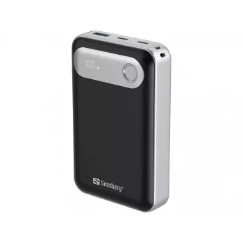 Sandberg Travel Powerbank 20000 PD35W, 20000 mAh, Πολυμερές λιθίου (LiPo), 3.7 V, Μαύρο, Ασημί