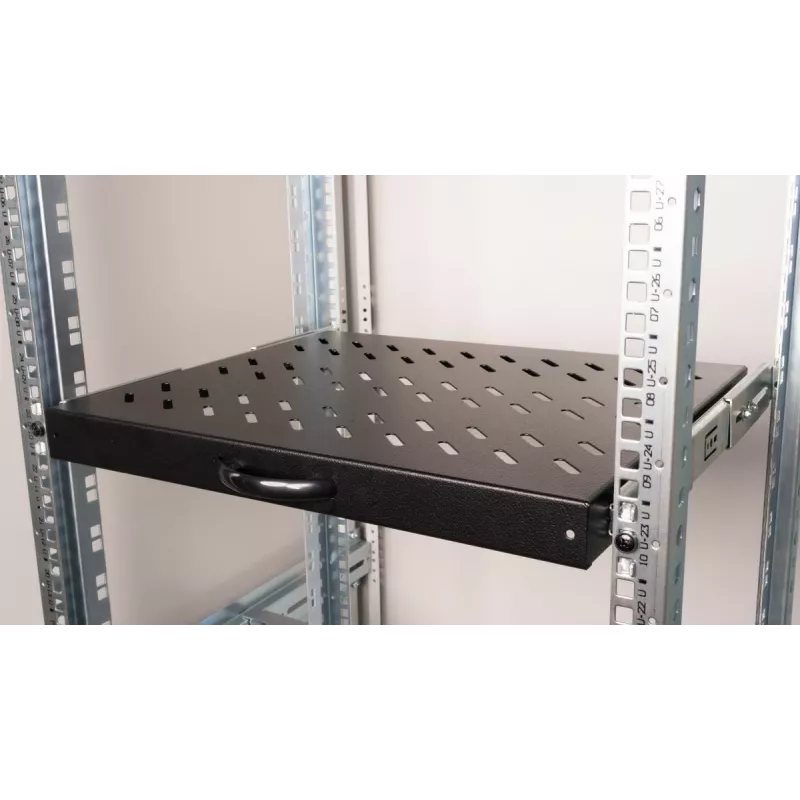 Equip Συρόμενο ράφι 19', 1U, 600MM, Μαύρο