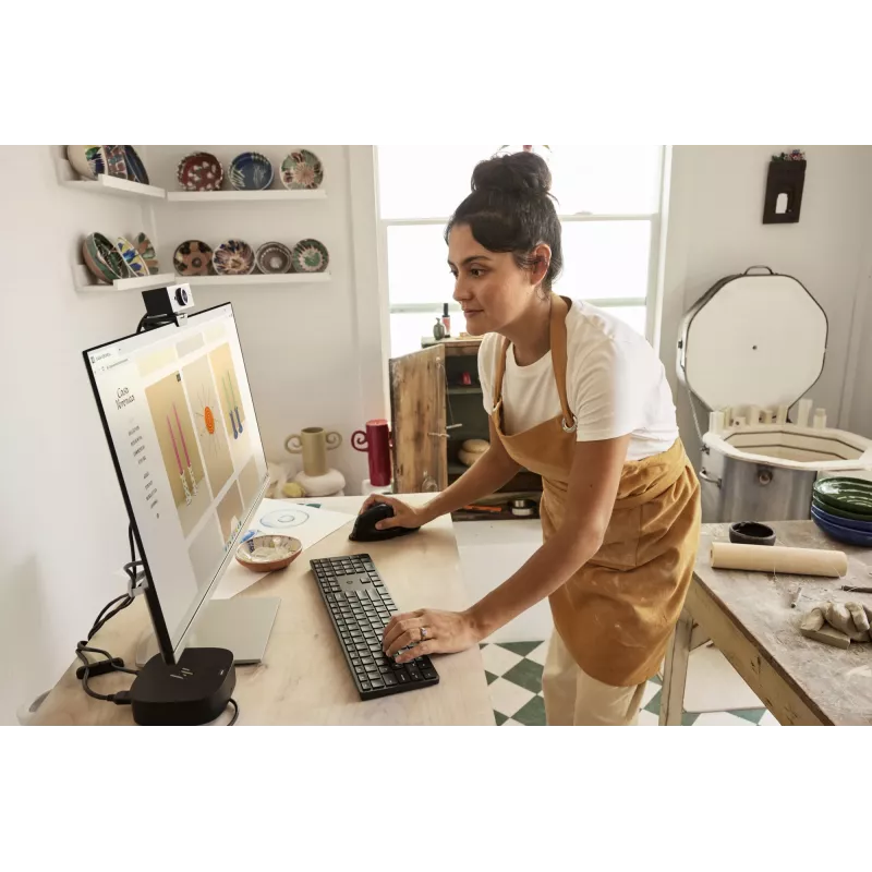 HP 455 Προγραμματιζόμενο Ασύρματο Πληκτρολόγιο, Full-Size (100 %), Ασύρματο, RF Wireless, Μεμβράνη, Μαύρο