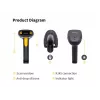 Σαρωτής barcode χειρός Equip USB 1D με βάση LED ενσύρματος 1,8m