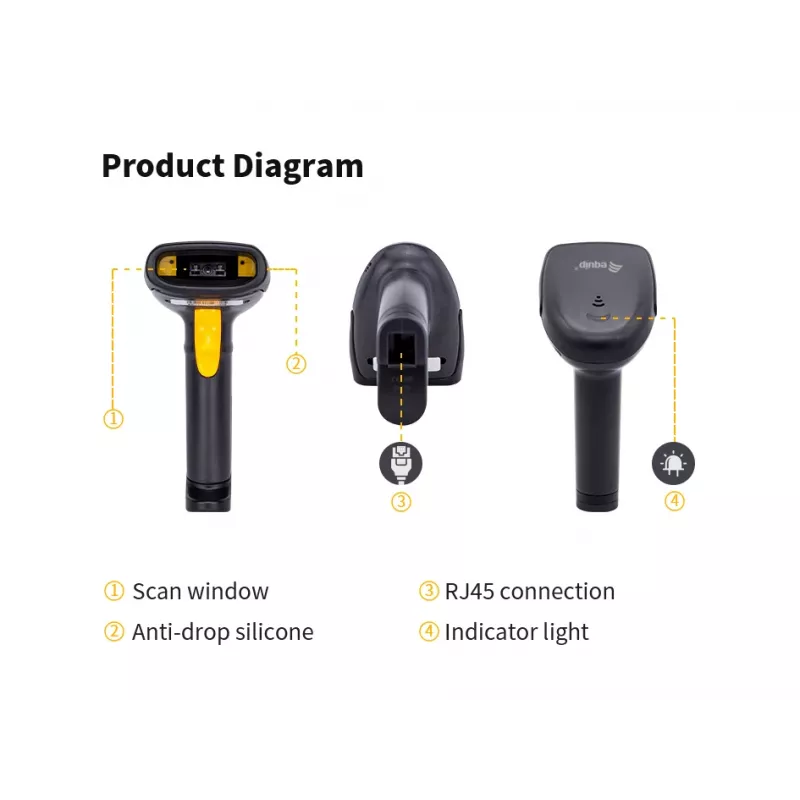 Σαρωτής barcode χειρός Equip USB 1D με βάση LED ενσύρματος 1,8m