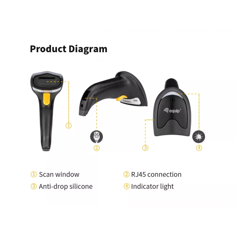 Σαρωτής barcode Equip USB 2D, με βάση