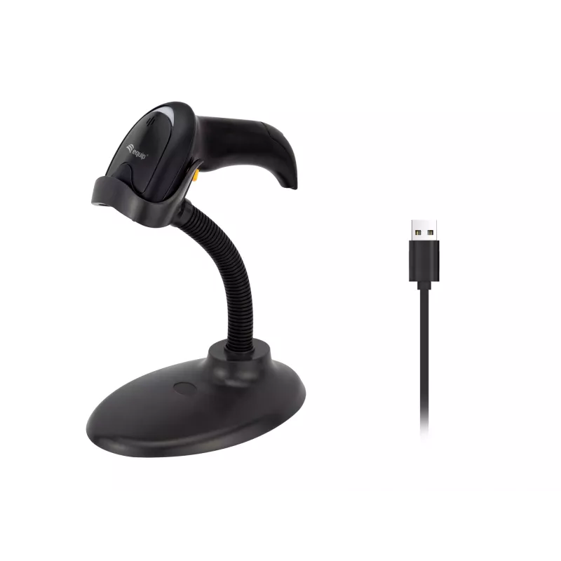 Σαρωτής barcode χειρός Equip 1D Laser USB ενσύρματος μαύρος ABS