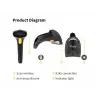 Σαρωτής barcode χειρός Equip 1D Laser USB ενσύρματος μαύρος ABS