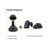 Σαρωτής barcode Equip ασύρματος χειρός 2D με μεγάλη εμβέλεια και βάση