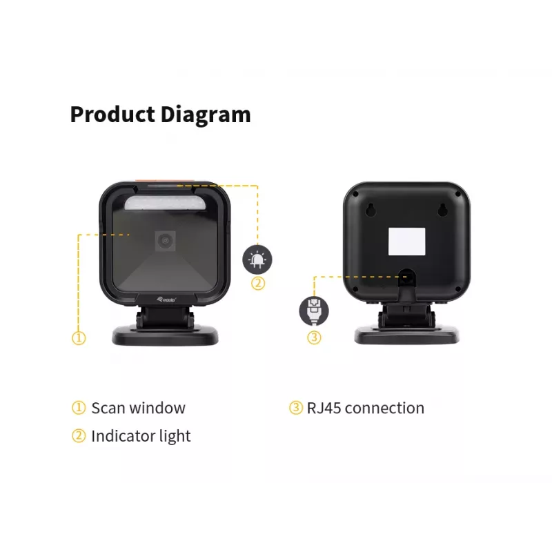 Σαρωτής barcode Equip USB 2D omnidirectional επιτραπέζιος 1MP, σταθερός αναγνώστης barcode