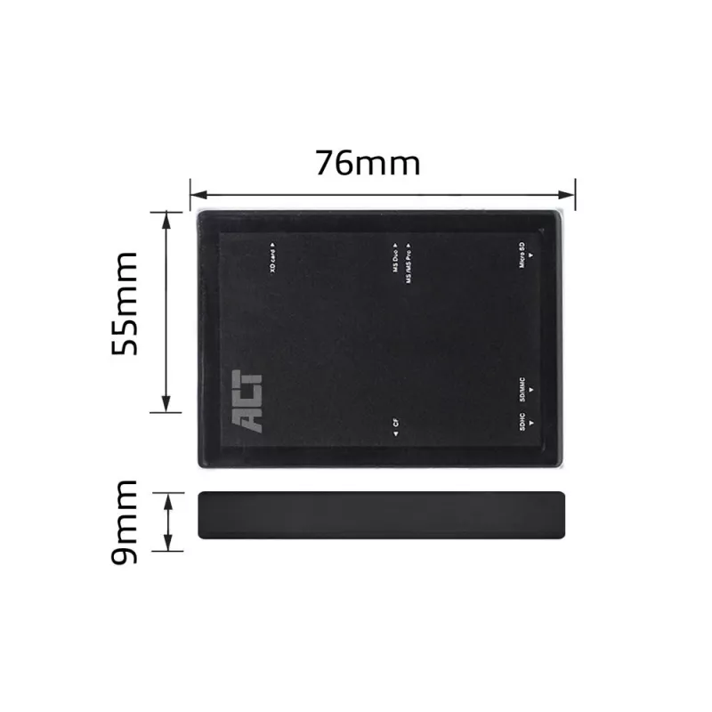ACT USB 3.0 Καρταναγνώστης AC6370 CF MMC MS Duo MicroSD SDHC Μαύρο