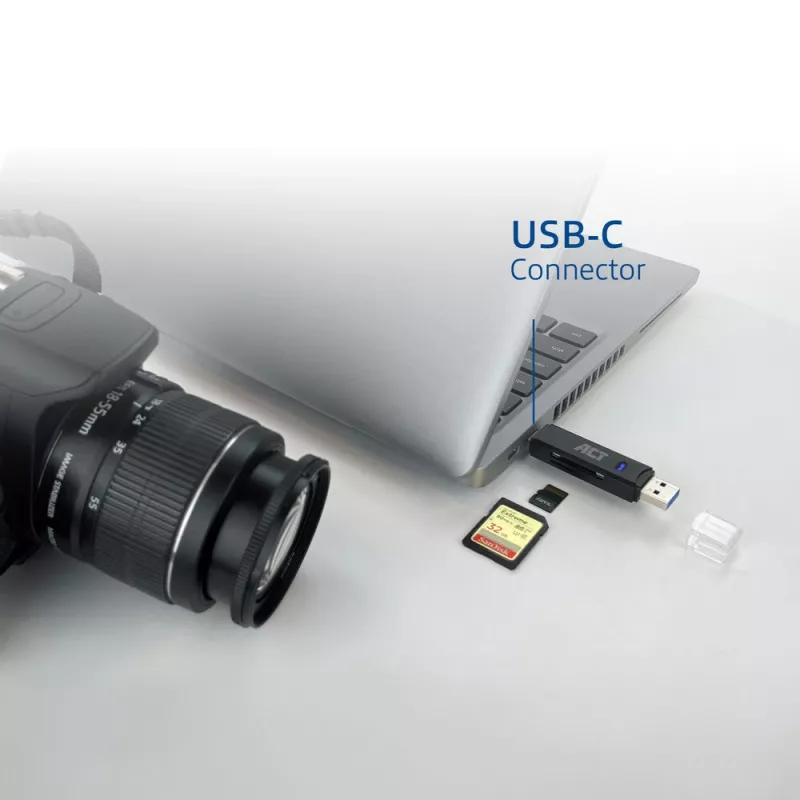 Καρταναγνώστης ACT USB-C/USB-A 3.0 Μαύρο