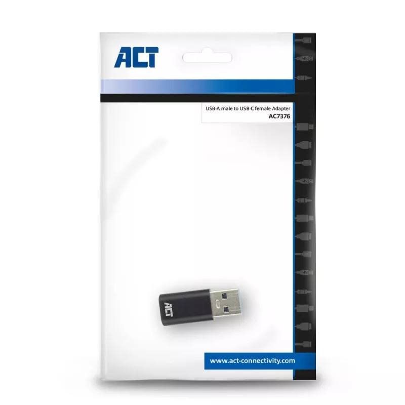 Αντάπτορας USB-A αρσενικό σε USB-C θηλυκό ACT AC7376 μαύρο