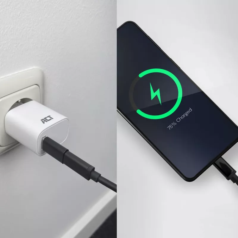 Αντάπτορας USB-A αρσενικό σε USB-C θηλυκό ACT AC7376 μαύρο