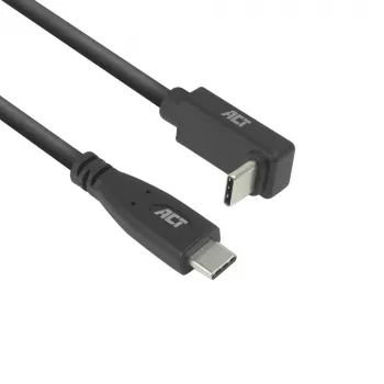 ACT USB 3.0 10Gbps 60W Καλώδιο USB Type-C (ίσιο) σε USB Type-C (γωνιακό πάνω/κάτω), 1 μέτρο
