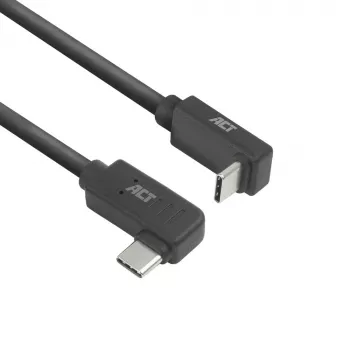 ACT USB 3.0 10 Gbit/s 60 W Καλώδιο USB Type-C (γωνιακό αριστερά/δεξιά) σε USB Type-C (γωνιακό πάνω/κάτω), 1 μέτρο