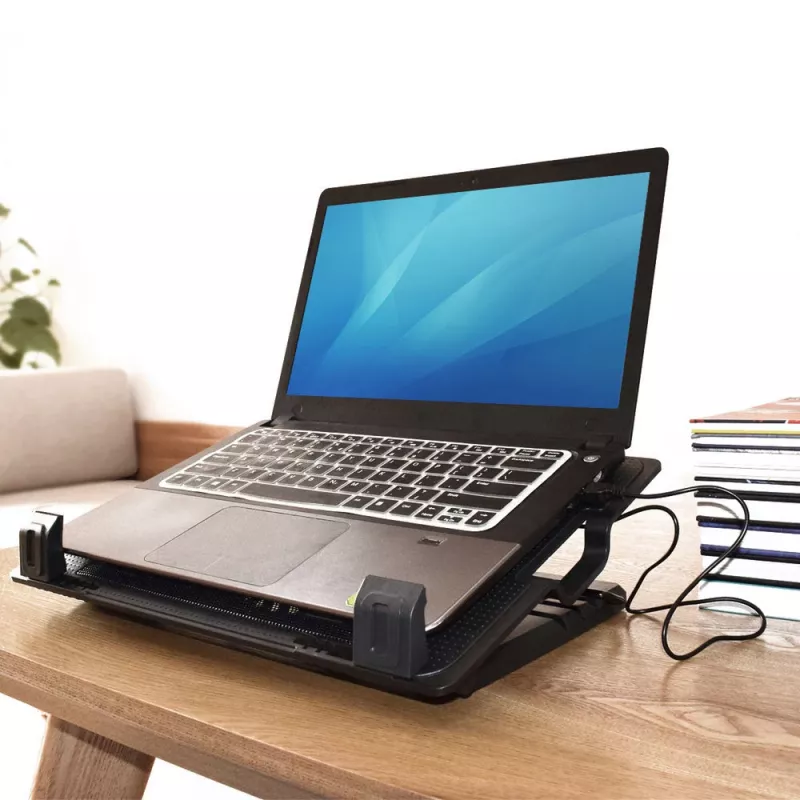 Βάση laptop ACT, με ανεμιστήρα, 5 θέσεων ρύθμισης ύψους, hub 2 θυρών