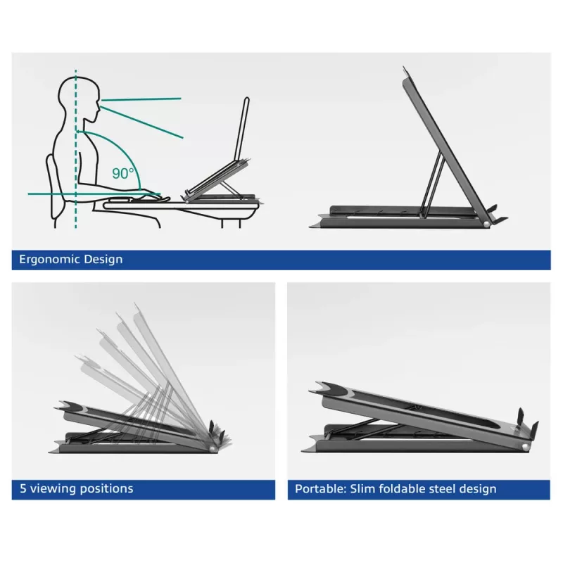 Βάση laptop ACT AC8145 5 ρυθμιζόμενες θέσεις ύψους Μαύρο
