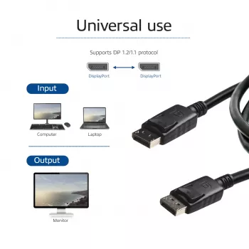 ACT 1 μέτρο Καλώδιο DisplayPort αρσενικό – αρσενικό, ακίδα τροφοδοσίας 20 συνδεδεμένη