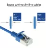 ACT Μπλε 1 μέτρο LSZH U/FTP CAT6A Καλώδιο patch Datacenter Slimline χωρίς γλωττίδα με βύσματα RJ45