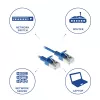 ACT Μπλε 1 μέτρο LSZH U/FTP CAT6A Καλώδιο patch Datacenter Slimline χωρίς γλωττίδα με βύσματα RJ45
