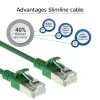ACT Πράσινο 1 m LSZH U/FTP CAT6A Καλώδιο patch Datacenter Slimline, χωρίς γλωττίδα, με βύσματα RJ45