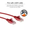 ACT κόκκινο 2 μέτρα LSZH U/UTP CAT6 Datacenter Slimline Patch καλώδιο με βύσματα RJ45