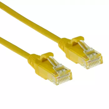 ACT κίτρινο 1 μέτρο LSZH U/UTP CAT6 Datacenter Slimline Patch καλώδιο Nasenfern με βύσματα RJ45