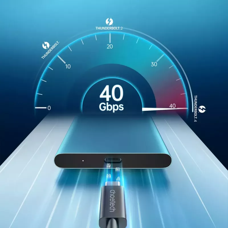 Καλώδιο USB-C σε USB-C Thunderbolt 4 CHOETECH — 40 Gbit/s, φόρτιση 100 W