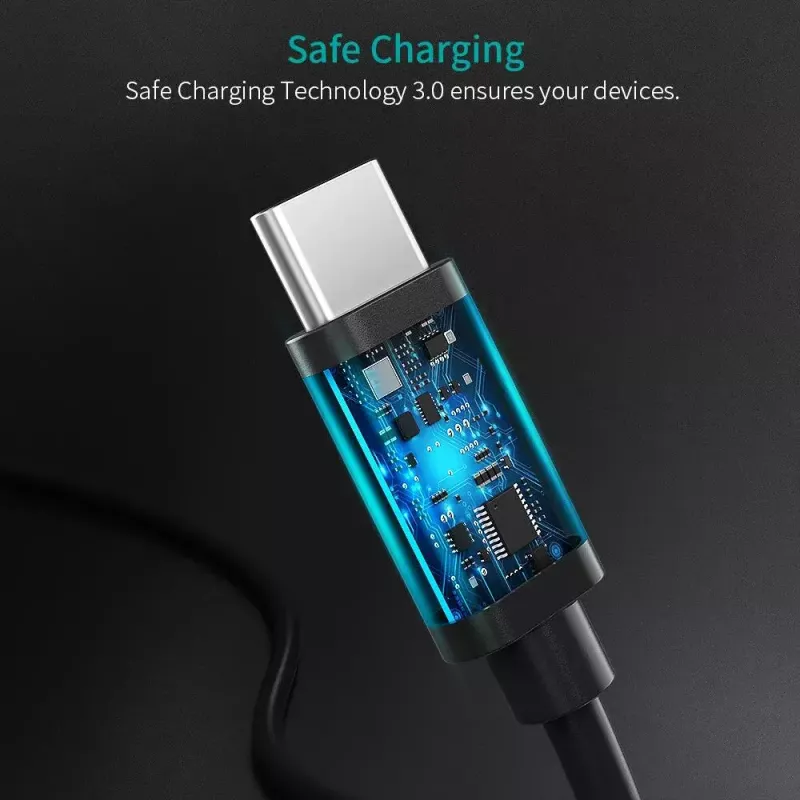 Καλώδιο USB Choetech CC0002 USB 2.0 1m USB-C μαύρο