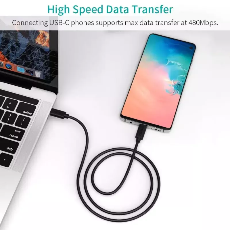 Καλώδιο USB Choetech CC0002 USB 2.0 1m USB-C μαύρο