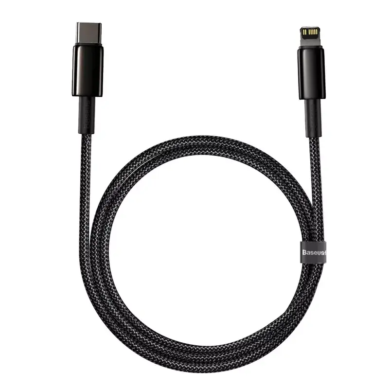 Καλώδιο Baseus Tungsten Gold 1 m μαύρο Lightning σε USB C