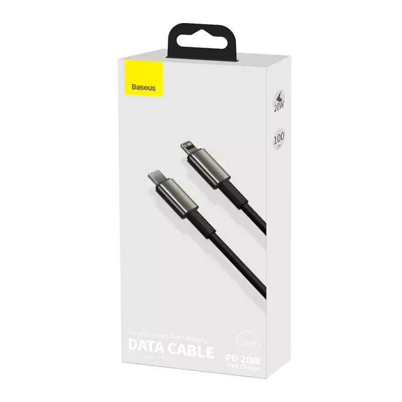 Καλώδιο Baseus Tungsten Gold 1 m μαύρο Lightning σε USB C